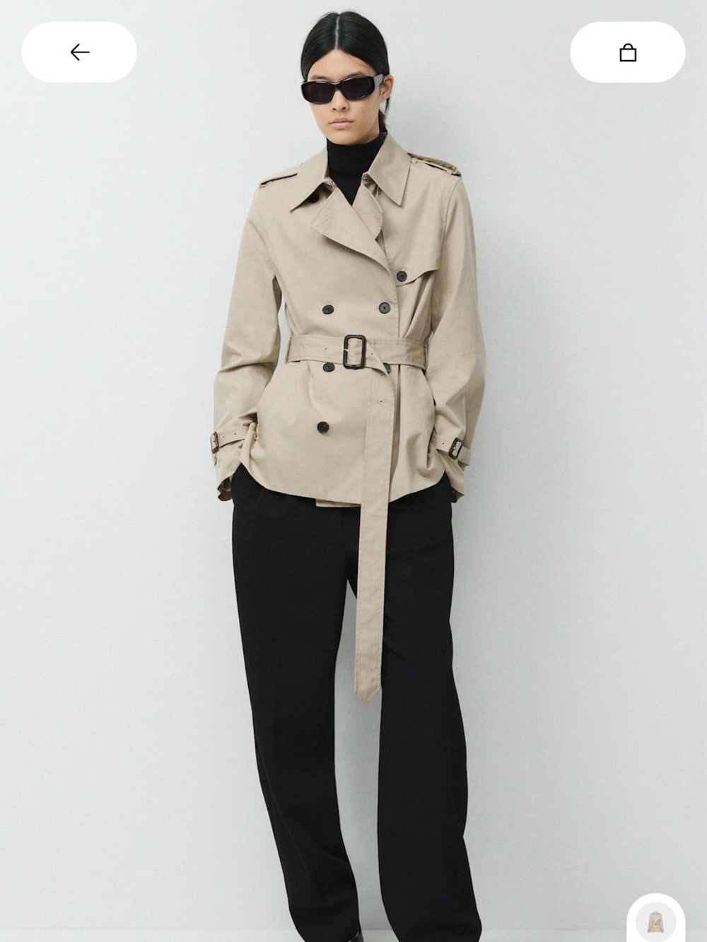 ARITZIA FINCH SHORT TRENCH COAT